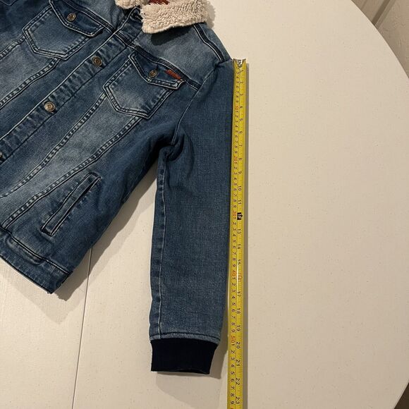 7 For All Mankind Denim Jacket Sherpa Lined Size XL Stretchy Womens's - Picture 6 of 8